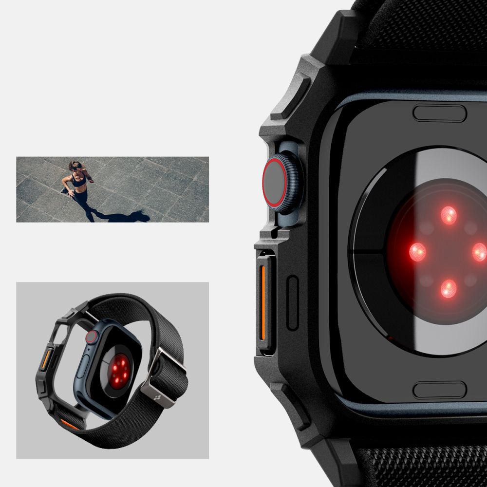 Etui z paskiem Spigen Lite Fit Pro do Apple Watch 10 46 mm, czarne